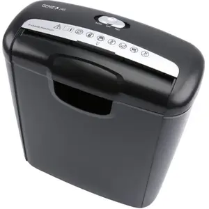 Destructeur de documents - Genie - Modèle 6 feuilles - Coupe en bandes - Niveau de sécurité P2 - Noir et argent