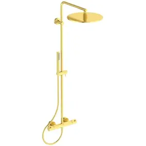 Colonne de douche thermostatique Ceratherm T125 or brossé pas cher