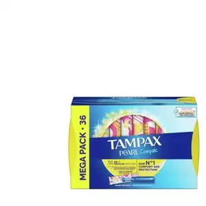 Comparateur de prix : TAMPAX PEARL COMPAK Tampons Regular - 36 unités TU
