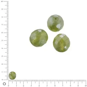 Efco Perles verre antiques à facettes Ø 10 mm - Vert olive x 10 pces
