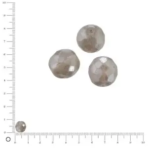 Efco Perles verre antiques à facettes Ø 8 mm - Gris x 20 pces