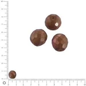 Efco Perles verre antiques à facettes Ø 10 mm - Brun x 10 pces