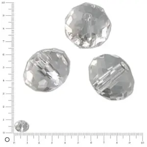 Efco Perles en verre donut à facettes Ø 12 mm - Transparent x 8 pcesVendu parscrapmalin