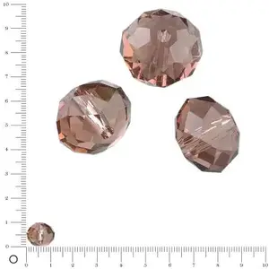Efco Perles en verre donut à facettes Ø 12 mm - Améthyste x 8 pces