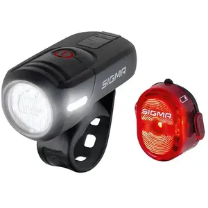 Comparateur de prix : Kit déclairage de vélo Sigma AURA 45 / Nugget Set LED à batterie noir