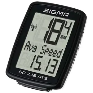 Sigma Sport Compteur de vélo sans fil BC 7.16 ATS noir avec 7 fonctions pour débutants