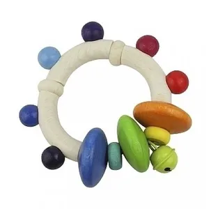 Hess Holzspielzeug Hochet anneau avec clochettes pas cher