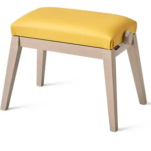 K&M K&m 13942 - Banquette Piano Couleur Grise, Siège Simili Cuir Jaune