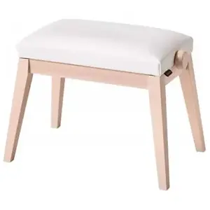 K&M K&m 13946 - Banquette Piano Couleur Cendre, Siège Velours Blanc