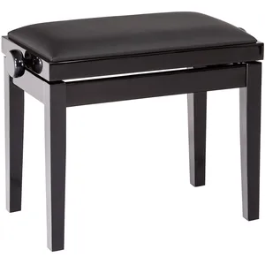 Konig & Meyer 13911 banquette piano noir brillant avec assise en skaï noir