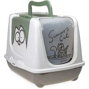 Comparateur de prix : Maison de toilette Simon's Cat gris / vert / blanc - pour chat