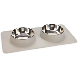 Comparateur de prix : Gamelle double Karlie Dex avec support en silicone pour chien - capaci...