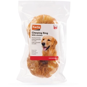 2 x Ø 7,5 cm Anneau à mâcher au poulet Karlie, friandise pour chien