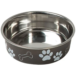 Gamelle en inox Karlie à motifs de pattes, noir pour chien - 800 mL, d...Vendu parzooplus