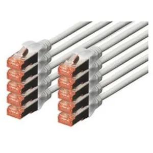 Digitus digitus patchkabel kat. 6, s/ftp, 0,5 m, grau, 10er noir pas cher