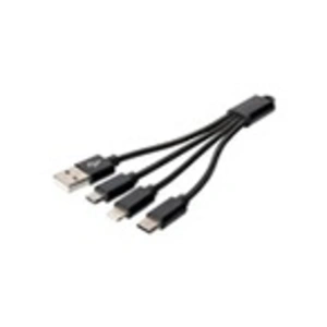 Digitus Cable 3 en 1 USB 2.0 a Lightning/Micro USB/USB-C 15cm Negro