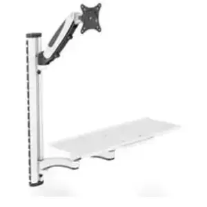 DIGITUS Support écran & Clavier - Montage Mural - pour écrans jusqu'à 32 Pouces - VESA 75x75, 100x100 - vérin à gaz & Bras pivotant chacun 8kg de