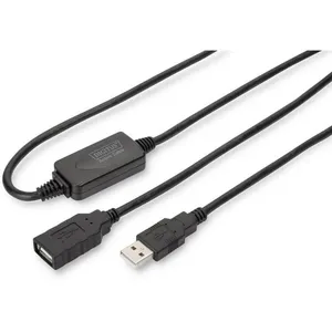 Comparateur de prix : Digitus Câble USB USB 2.0 USB-A femelle, USB-A mâle 15.00 m noir avec USB, avec rallonge DA-73101