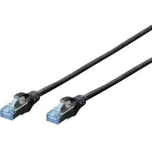 Comparateur de prix : DIGITUS Câble LAN Cat 5e - 0,5m - CCA Câble Réseau Avec RJ45 - SF/UTP Blindé - Compatible Cat-6 & Cat-5 - Noir