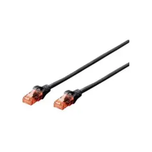 Comparateur de prix : Digitus RJ45 Câble réseau, câble patch CAT 6 U/UTP 3.00 m noir torsadé par paire