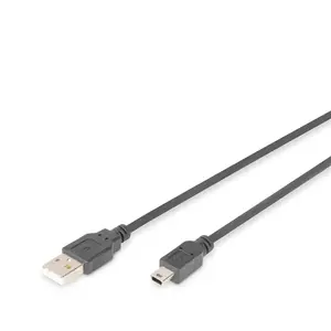 Comparateur de prix : Câble USB 2.0 Type A mini B (5pin) M/M - DIGITUS - 1m - Noir - Conforme USB 2.0