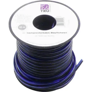 Comparateur de prix : Tru Components Câble haut-parleur 93030c483 1565745 2 x 0.80 mm² bleu, noir 30 m