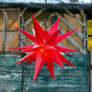 STERNTALER Étoile plastique XL 18 branches extérieur rouge pas cher