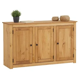 Idimex Buffet salle à manger CANCUN L 135 cm en bois massif finition laquée avec 3 portes battantes pas cher