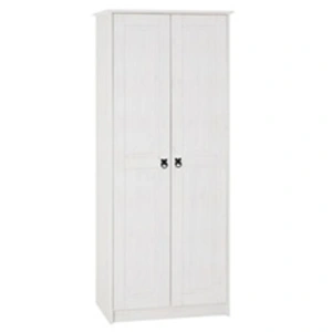 Idimex Armoire en pin residencia style mexicain, 2 portes, lasuré blancVendu parcdiscount