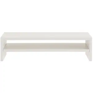 Idimex Réhausseur d’écran CONNECT en bois blanc avec 1 étagère 52 x 26 cm, support pratique pour ordinateur portable pas cher
