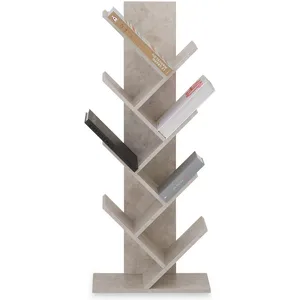 Idimex Etagère en bois JULES en forme d'arbre, Etagère autoportante avec pied robuste, Design original et pratique, Coloris béton pas cher