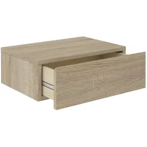 Idimex - Chevet suspendu oceane, en bois décor chêne sonoma pas cher
