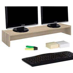 Comparateur de prix : Idimex Support d'écran d'ordinateur SCREEN, réhausseur pour deux moniteurs ou un grand écran, longueur 100 cm, en mélaminé chêne sonoma