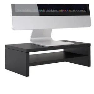 Comparateur de prix : Idimex Support d'écran d'ordinateur DISPLAY, réhausseur pour moniteur avec étagère intermédiaire, longueur 42 cm, en mélaminé noir mat