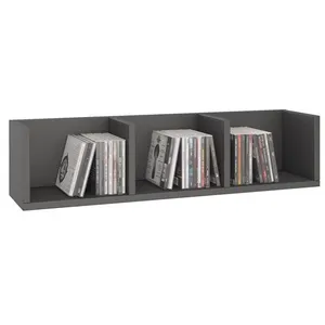 Comparateur de prix : Idimex Etagère murale NELLO, meuble de rangement pour CD et DVD ou décoration avec 3 compartiments ouverts, en mélaminé gris mat
