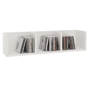 Comparateur de prix : Idimex Etagère murale NELLO, meuble de rangement pour CD et DVD ou décoration avec 3 compartiments ouverts, en mélaminé blanc mat