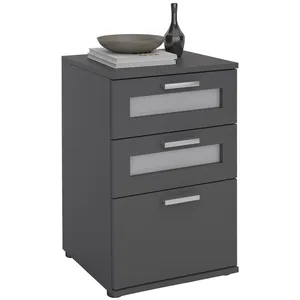 Idimex - Table de chevet jessy, en mélaminé gris mat pas cher
