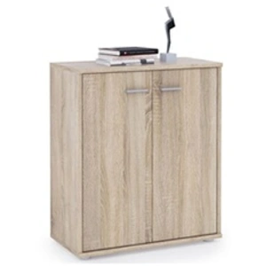 Idimex Buffet FIRMIN, commode meuble de rangement avec 2 portes, en mélaminé décor chêne sonoma