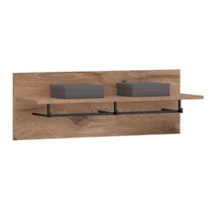 Comparateur de prix : Idimex Portemanteau mural HERA avec étagère et 3 patères en bois, 88 x 33 x 31 cm, Pour couloir ou entrée moderne, Coloris chêne