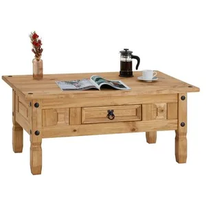 IDIMEX Table basse en pin esteban style mexicain, avec 1 tiroir pas cher