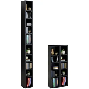 Comparateur de prix : Idimex - Etagères modulables musique pour cd et dvd, en mélaminé noir mat