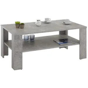 Comparateur de prix : Idimex Table basse LORIENT, table de salon rectangulaire avec 1 étagère espace de rangement ouvert, en mélaminé décor béton