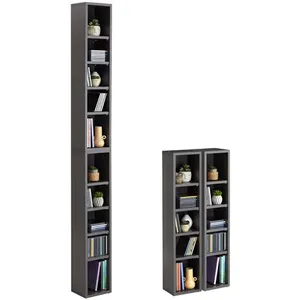 Comparateur de prix : Idimex - Etagères modulables musique pour cd et dvd, en mélaminé gris mat