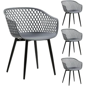Comparateur de prix : Idimex Lot de 4 chaises de salle à manger ou cuisine MADEIRA en plastique gris anthracite