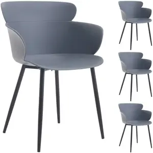 Idimex - Lot de 4 chaises catch, en plastique gris