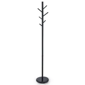 IDIMEX Portemanteau enrico, en métal et bois - noir pas cher