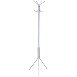 Comparateur de prix : Idimex Porte-manteaux arist portant pour vêtements sur pied hauteur 174 cm avec 8 crochets, meuble d'entrée en métal laqué blanc - Blanc