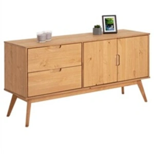 Comparateur de prix : Idimex Buffet TIVOLI design vintage scandinave nordique commode bahut vaisselier 2 tiroirs 2 portes, pin massif finition bois teinté