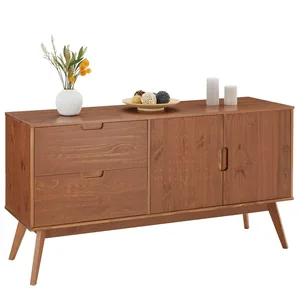 Comparateur de prix : Idimex Buffet TIVOLI design vintage scandinave nordique commode bahut vaisselier 2 tiroirs 2 portes, pin massif finition brun foncé