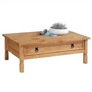Idimex Table basse en pin TEQUILA style mexicain, avec 1 tiroir, finition teintée/cirée pas cher